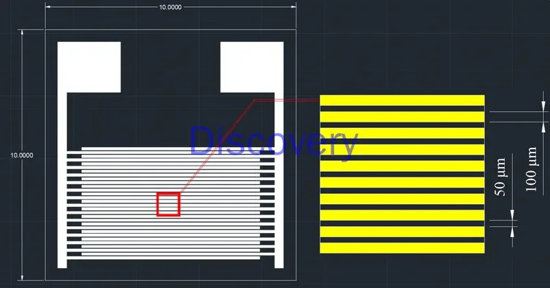 Customized Ceramic Interdigital Electrode IDE Capacitance Array Biogas Humidity Sensor Chip