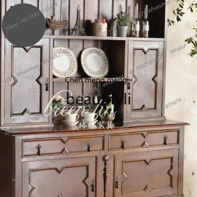 New arrive American retro solid wood dining side cabinet storage porch table decoration partition wine cabinet bookshelf
