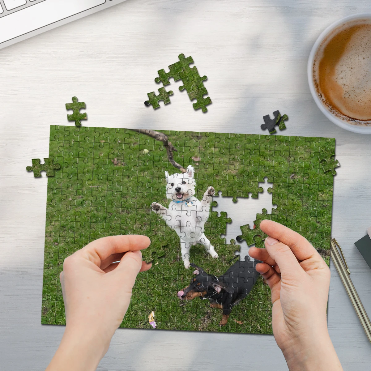 Puzzle photo personnalisé avec photo personnalisée, 35/300/500/1000 pièces, automne-hiver, pour l'inauguration de la maison, chambre à coucher, salon, pour la journée des enfants