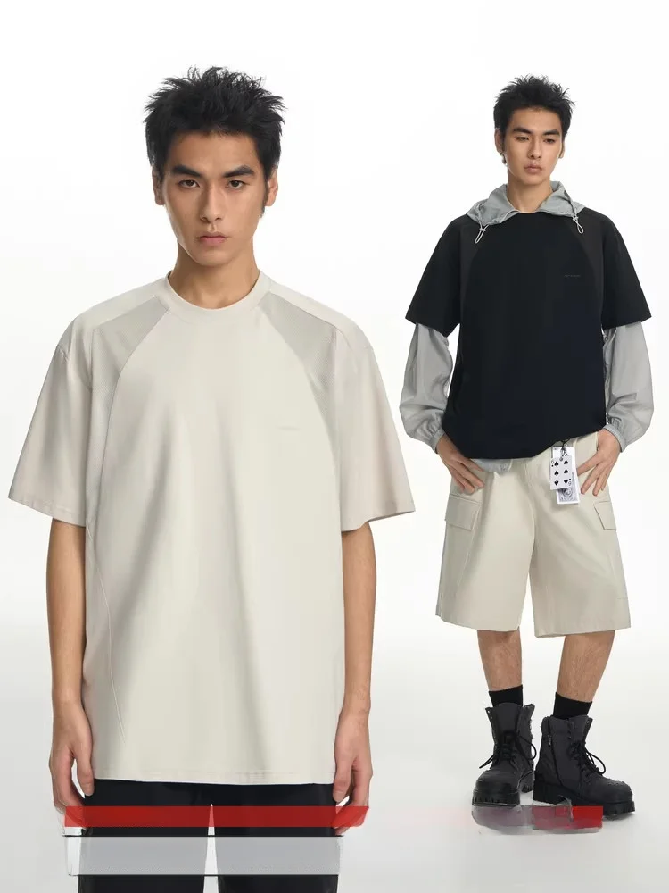 

Мужская летняя футболка TGNS Qui Dry Me, свободного кроя, в американском спортивном стиле, повседневная, с круглым вырезом...