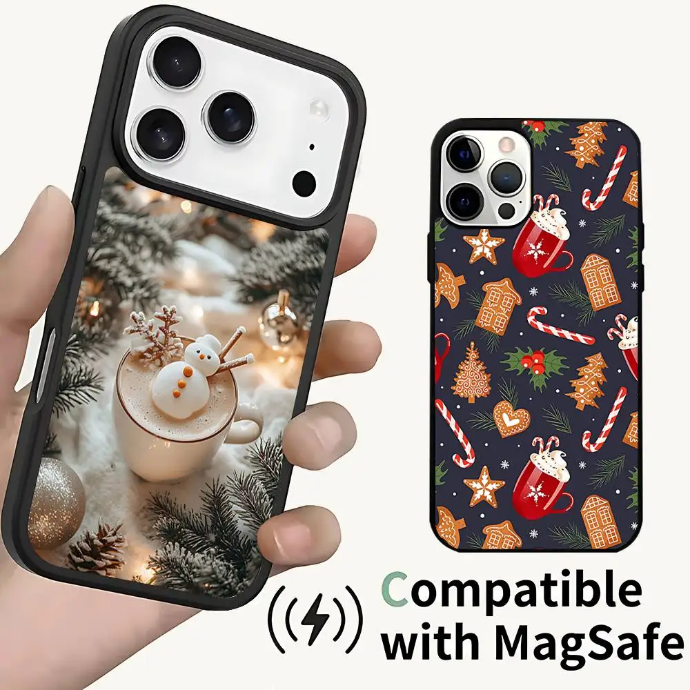 

Christmas winter Coffee Phone Case For iPhone 17,16,15,14,13,12,11,Pro,Max,Plus,Mini,SE4,E Magnetic Magsafe Wireless Charging