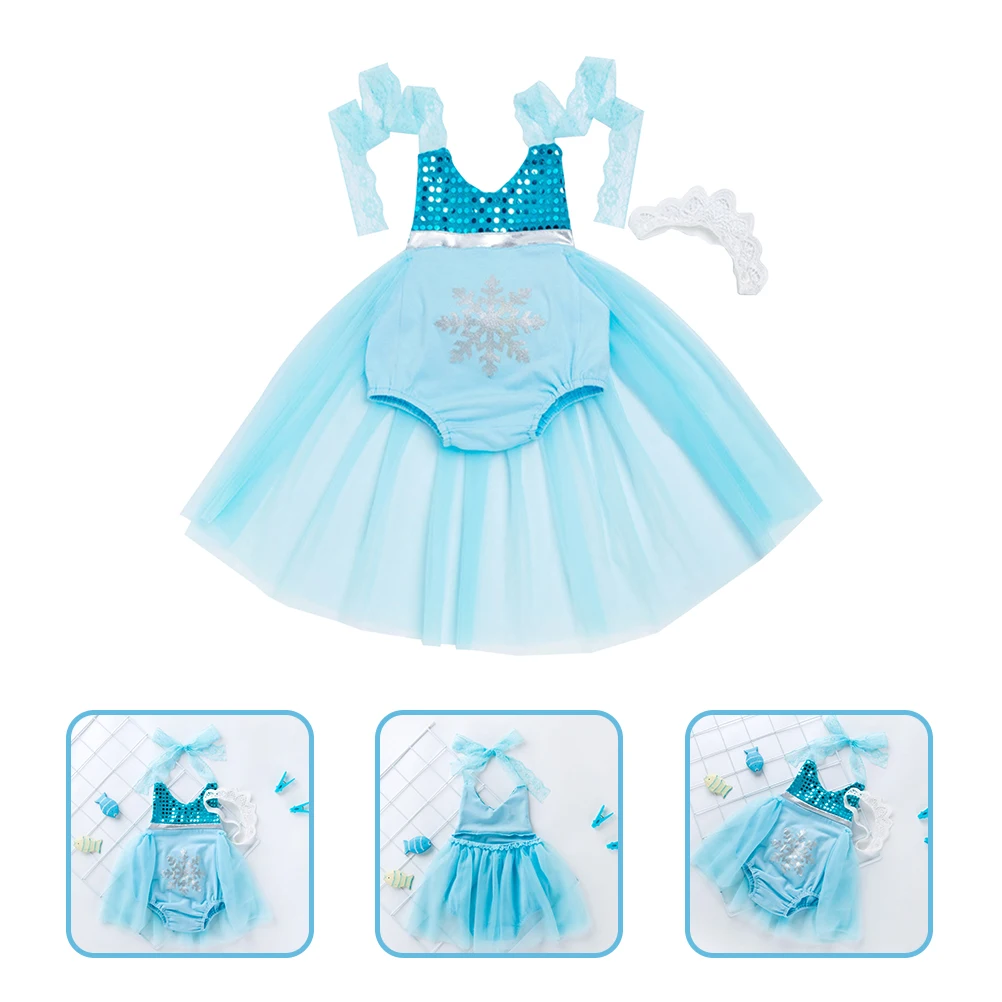 

Lace Strap Dress Baby Girls Skirt Mermaid Romper Summer Clothes Photo Shoot Outfit Birthday Holiday Gift Comfort Wear