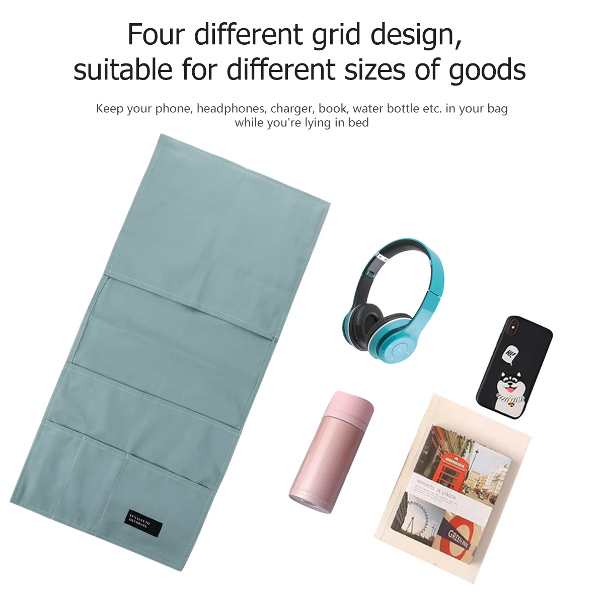 

Remote Control Storage Bag Side Sofa Armrest Woven Multi function Sundry Reusable Four Grid Simple Match