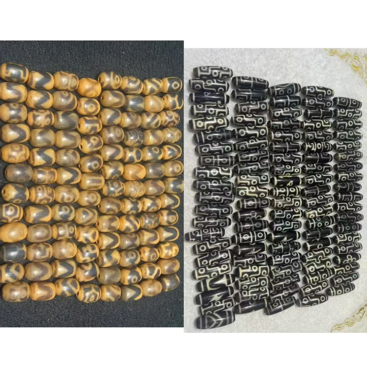 100pcs Taiwan Craft Size 38mm Guanyin Dzi Wholesale God of Wealth Huya Pendant Necklace Beaded Accessories High Quality