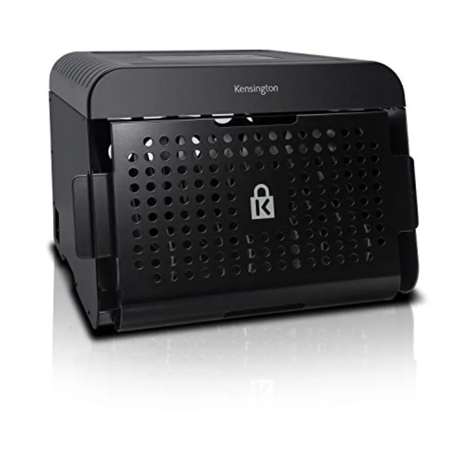 

Universal Tablet and Laptop AC Lock Charge Station K62880NA for office use, steel construction, black finish, secure locking an