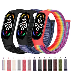 Nylon lus Voor Xiaomi Mi Band 7-6 smartwatch Polsband Sport Miband7 Correa Vervanging Armband smart band 7 6 5 4 3 nfc Band