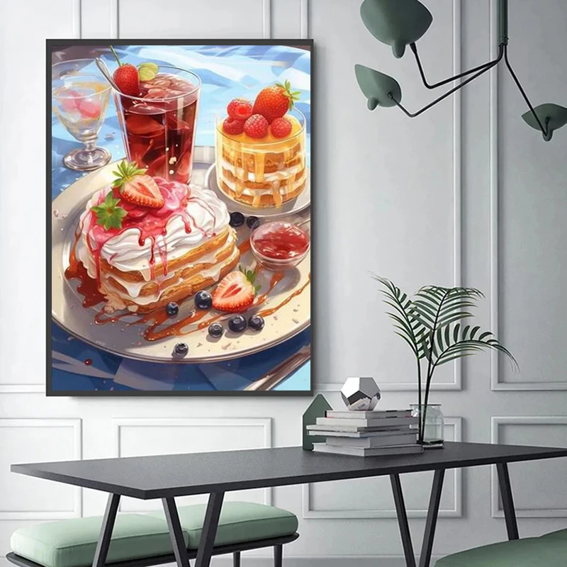 Cibo fata polvere pittura diamante torta Dessert cristallo pieno mosaico ricamo punto croce kit decorazione della casa diamante arte regalo