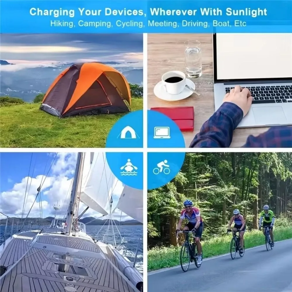 USB Port Solar Panel Charger Flexible Design 10W 5V Foldable Solar Panel Solar Panel Kit Waterproof Solar Battery Charger