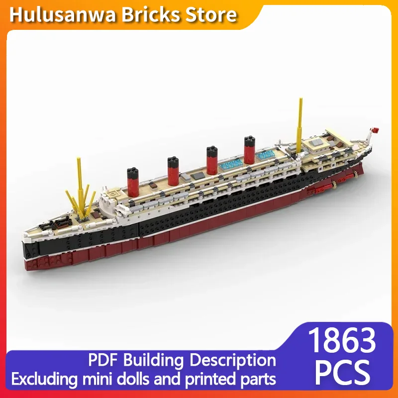 

Средневековая популярная модель лодки MOC, строительные кирпичи, британский океанский лайнер, модульная технология, сборный детский костюм, игрушки, подарки, праздник