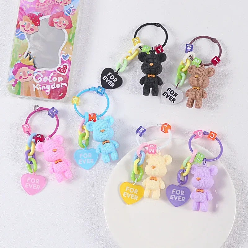 Creative Women Mobile Phone Chains Cute Small Bear Pendant Key Chains For Cellphone Girls Unique Cellphone Accessories Wholesale