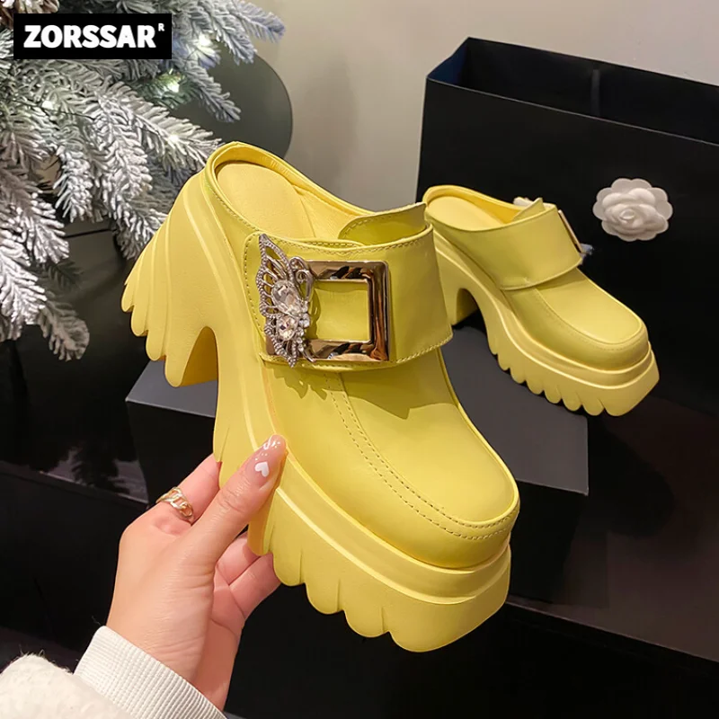 Summer Women's Slippers Fashion Shoes Women Sandals Punk Style High Heel Shoes Mules Platform Босоножки Женские Zapatillas Mujer