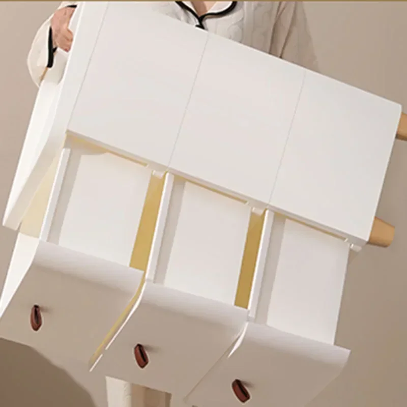 Factory Direct Compatible With Japanese Plastics Nightstands Apartment Unique Balcony Storage Minimalist Bed Table Cream
