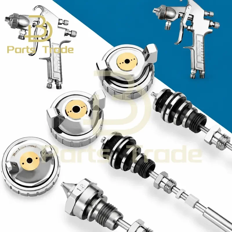 for Original Spray Gun Parts W71 W77 Paint Spray Gun Spare Parts W101 Spray Gun Head Nozzle Three Piece Set Atomizing Cap