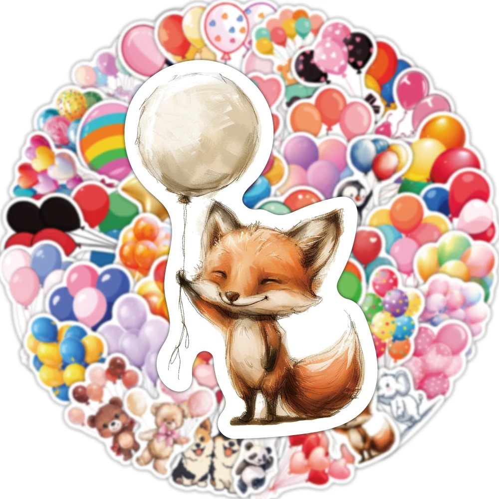 50PCS Colorful Festival Balloon Graffiti Stickers Party Decoration Stickers Diary Laptop Skateboard Water Cup Guitar Decoration