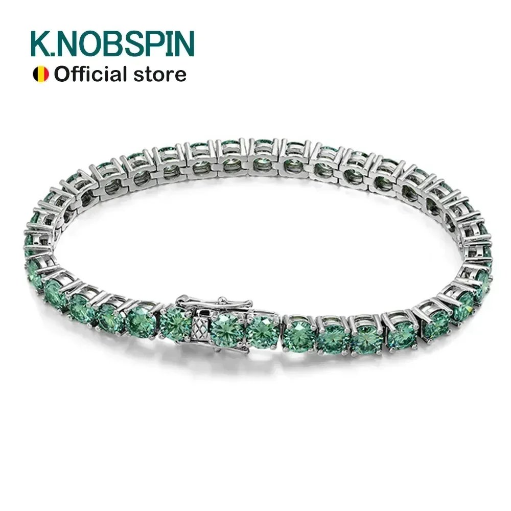 

New D VVS Original Green Moissanite Tennis Bracelets for Women Men Lab Diamond with GRA Wedding Jewelry 925 Sliver Bracelet