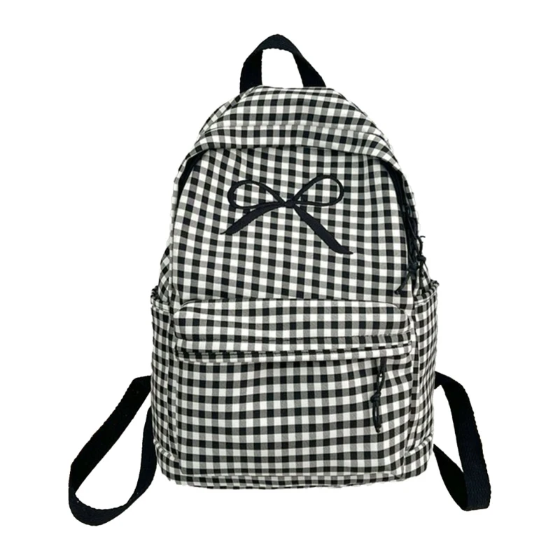 

Plaid Cloth Women's Backpack Student Book Backpacks for Teenage Girls School Bag Small Check Bags Large Capacity Travel Rucksack