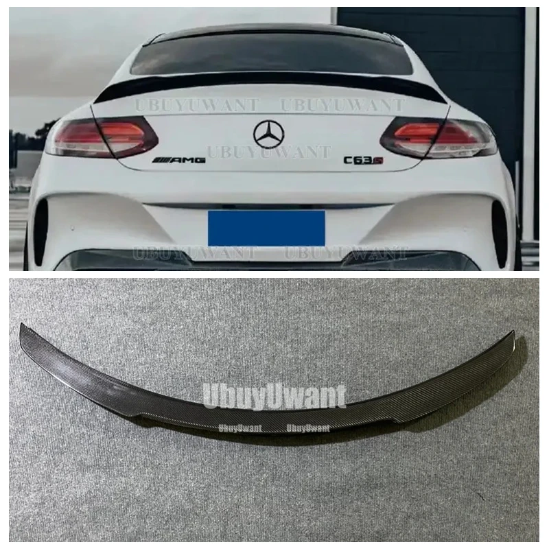 UBUYUWANT For BenzW205 For BENZ C Class W205/A205/C205 2 Doors (coupe Only) Carbon Fiber Rear Bumper Tail Spoiler FD Style