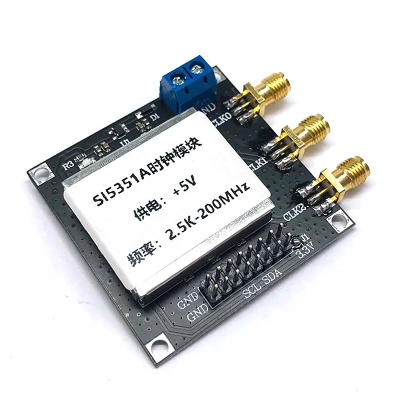 -MEOF SI5351 مولد ساعة RF عالي الدقة 2.5K-200MHZ وحدة مولد إشارة الساعة مع غطاء حماية
