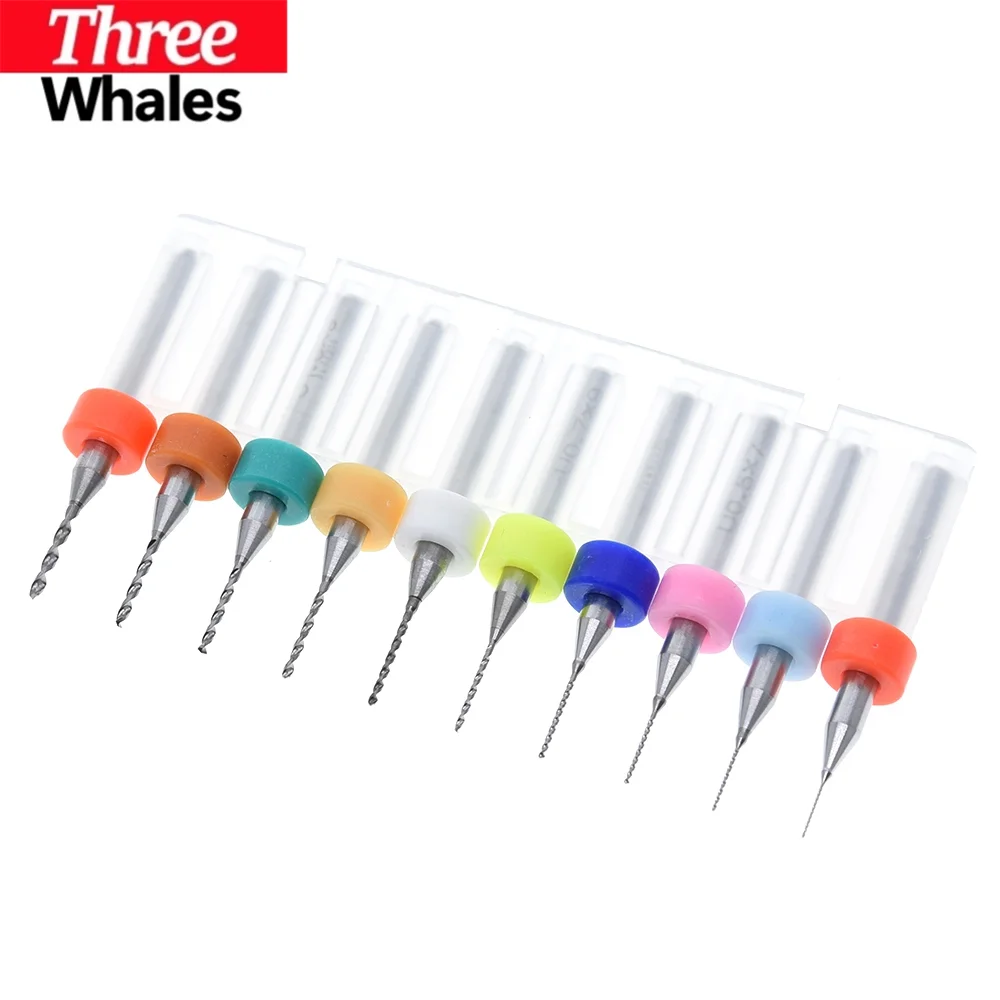 THR 1PACK=10pcs 0.3mm to 1.2mm mini drill Bit tungsten steel carbide for print circuit board cnc drill Bits Machine