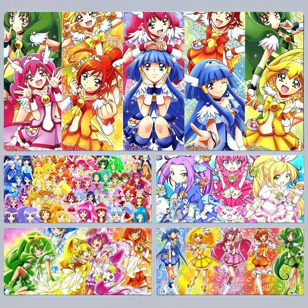 

Коврик для мыши Smile P-Precure, милый, 80x30 см, XL, с закрытыми краями, утолщенный, увеличенный, для игр, клавиатуры, ноутбука, стола для ПК