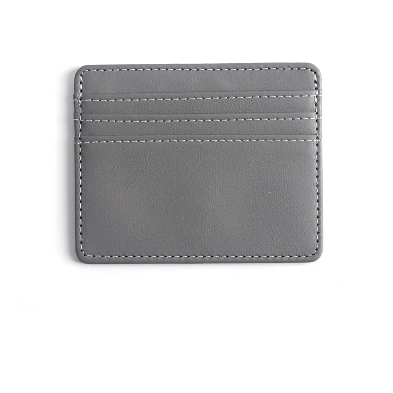 2024 Ladies Card Holders Female Square Pure Color Woman Purses 4 Slots PU ID Card Wallets Men\' Casual Mini Credit Card Bags