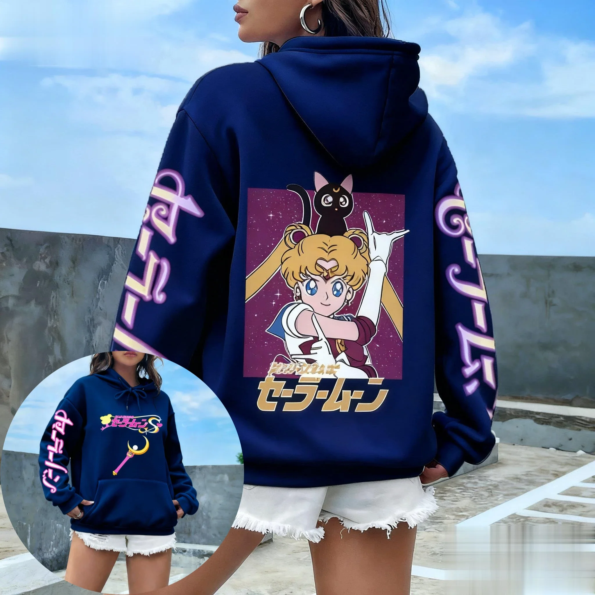 بحار القمر 2026 جديد حار أنيمي للجنسين المرأة هوديي البلوز طويلة الأكمام عادية اليابانية الكرتون طباعة الخريف الشتاء الموضة #3