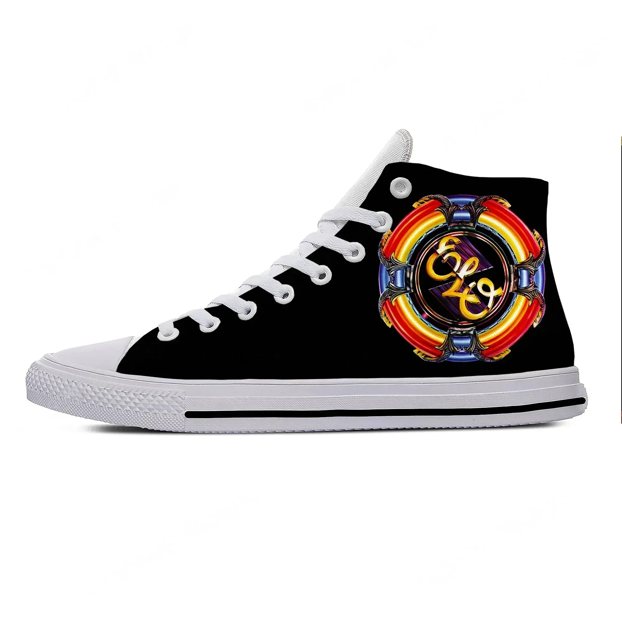 

ELO High Top Sneakers Mens Womens Teenager Electric Light Orchestra Casual Shoes Canvas Running Shoes 3D Print Lightweight shoe