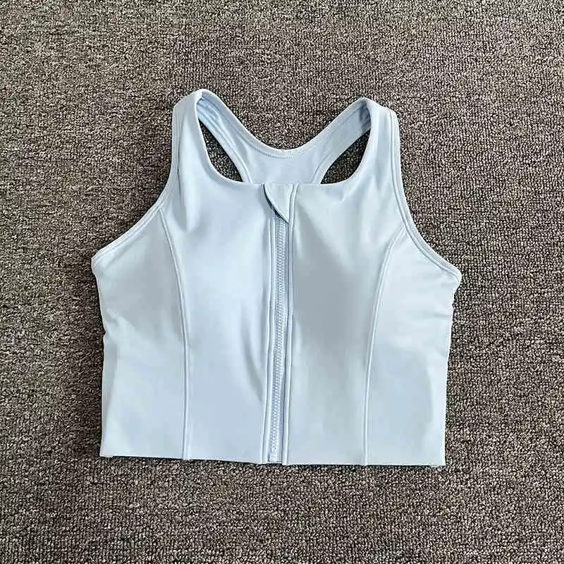 Front Zip Sports Underwear Women Shockproof Running Gathering Fitness Bra Quick Dry Yoga Vest
