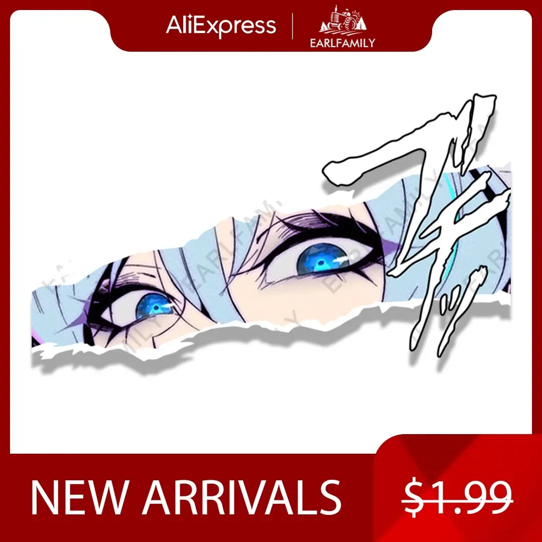 EARLFAMILY Tattoo Esdeath Fanart Car Sticker Anime Sketch Waifu Decal JDM Cartoon Peeker Girl Graffiti Stickers Car Styling view 6