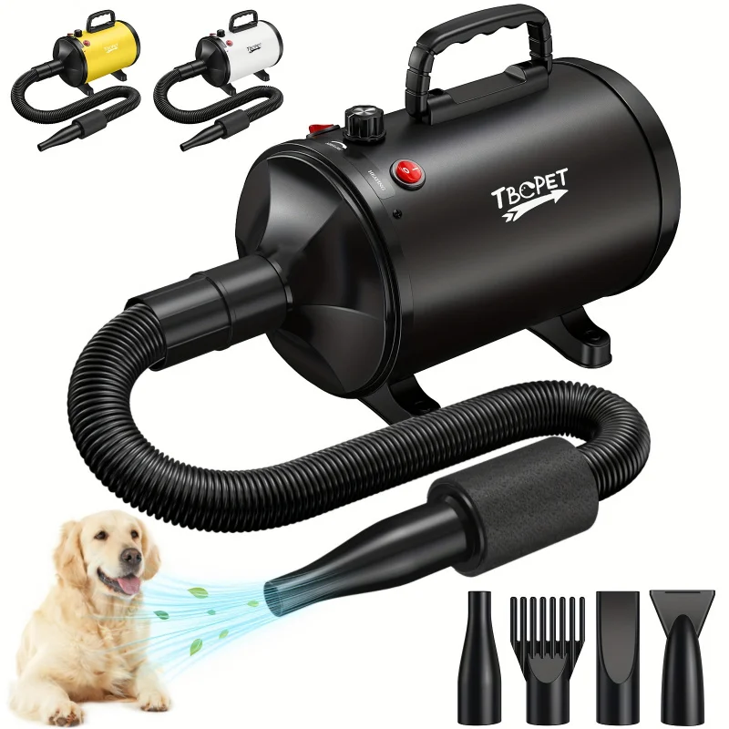 High Power Pet Hair Dryer，5.2Horsepower/3800Wag Dog Grooming Hair Dryer，With adjustable speed and temperature control，Pet Hair D