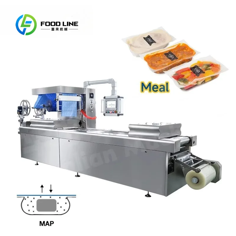 Customized Automatic MAP Thermoforming Vacuum Packaging Machine for Seafood Sausage Beef with Modified Atmosphere Continuous