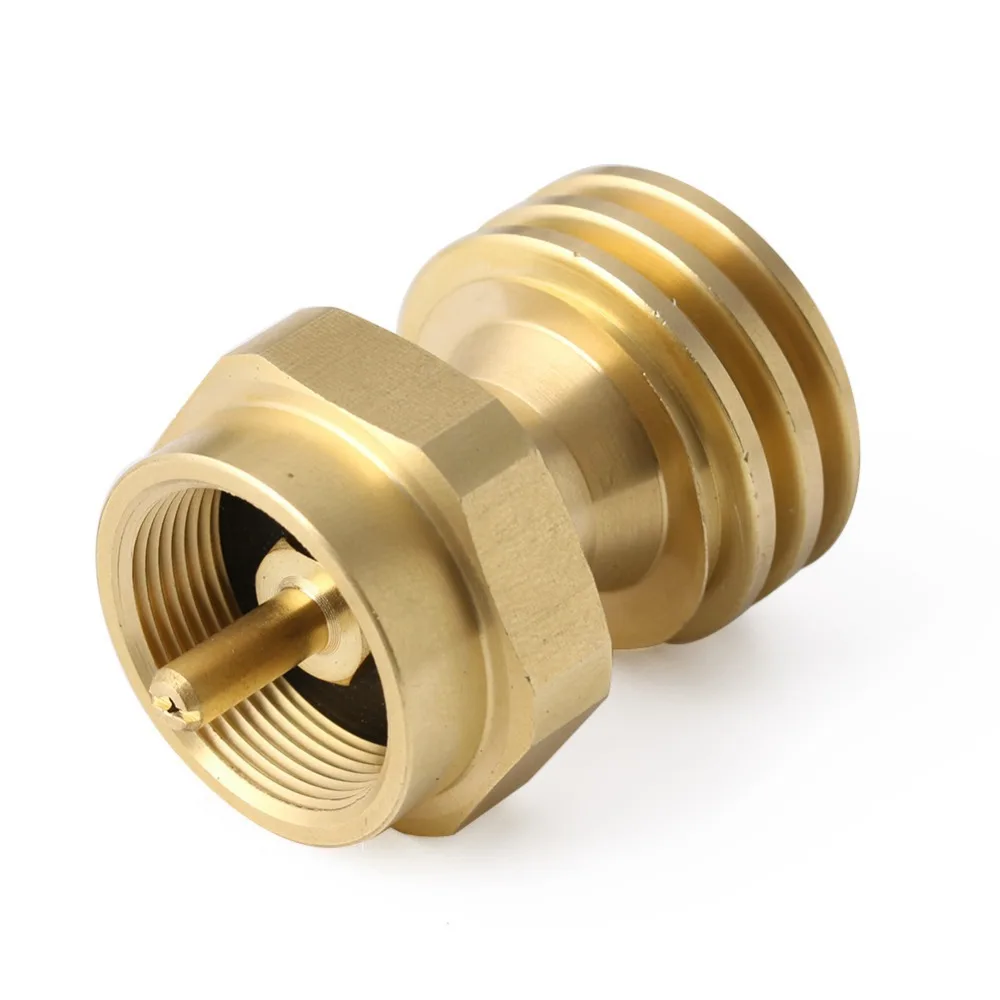 QCC 1 Pound Cylinder POL Copper Adapter Joint Inflatable Fittings Brass Hex Valve Gas Stove ConversionTank Inflatable Joint Gas