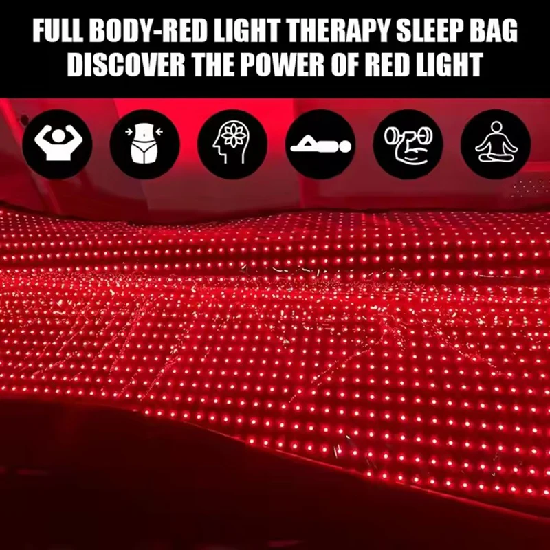 Tapete infravermelho de terapia de corpo inteiro, tamanho grande, 660, 850nm, saco de dormir, 160cm, 180cm, led, terapia de luz vermelha, tapete de cama para cuidados de saúde corporal