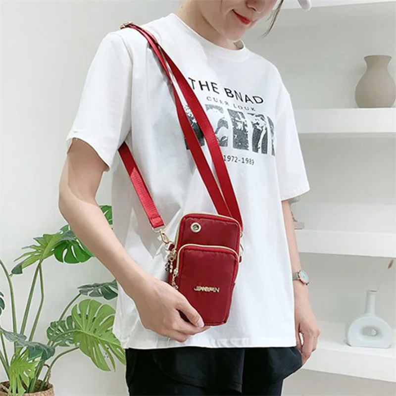 Bolsa CrossBody de Nylon impermeável para mulheres, Bolsa Mensageiro Feminino, Lady Wallet, Sacos de ombro pequenos