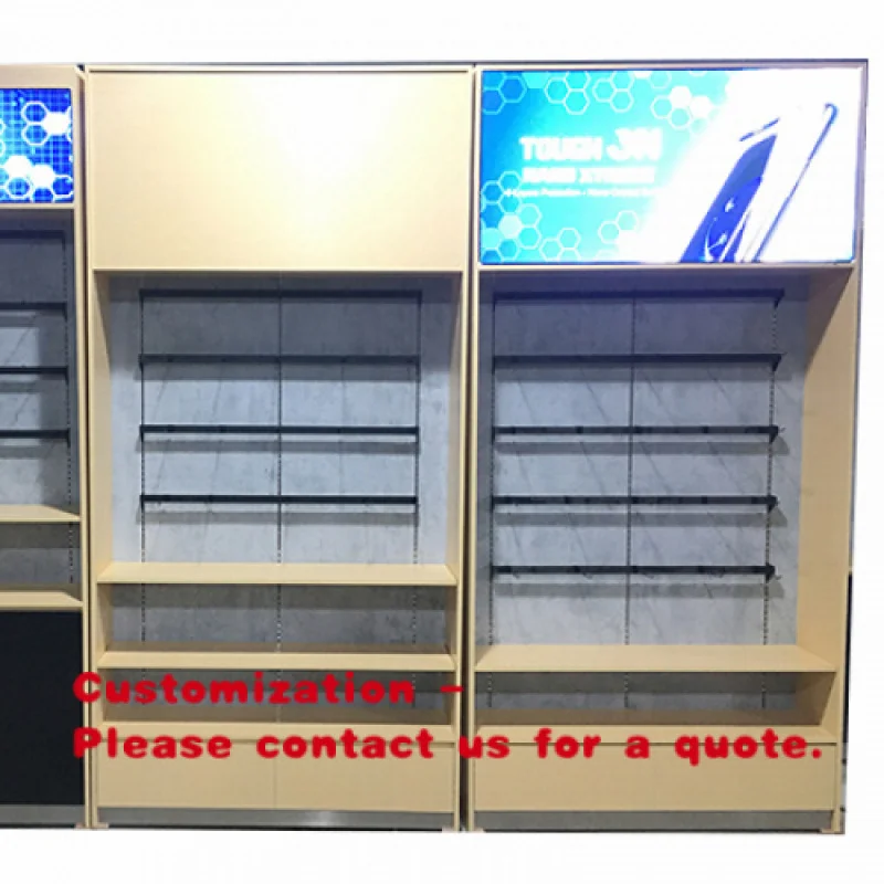 custom.wall standing Accessory Display shelves wood display shelve electronics store