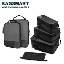 2-6 pezzi di cubi di imballaggio a compressione BAGSMART Men Travel espandibile organizzatore di bagagli bagaglio a mano organizzatori di imballaggio per le donne