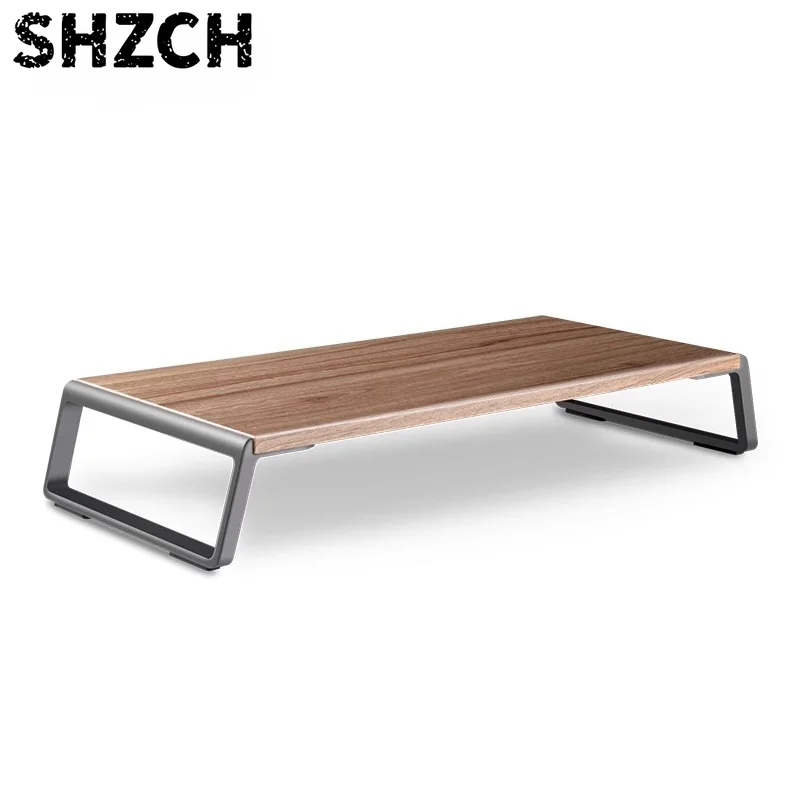 Scandinavian Monitor Stand Riser Solid Wood  Desk Organizer for Laptop Ergonomic Office Storage Computer Desktop Storage Rack