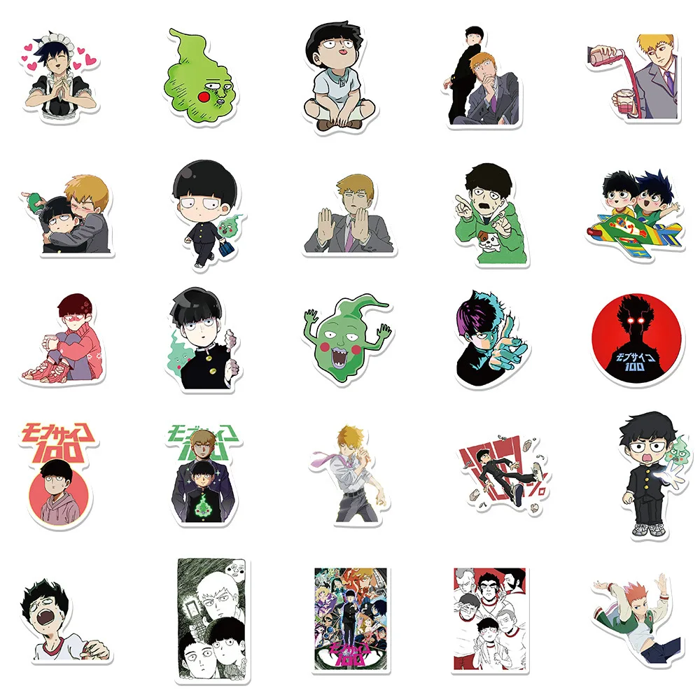 52/30/10PCS Mob Reigen Tobio Lawliet Popular Anime Peripheral Stickers Notebook Computer IPad Decoration Waterproof DIY Stickers