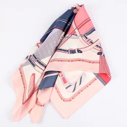 70×70cm 14MM 100% Mulberry Silk Twill Scarf For Women Luxury Brand Square Size  Breathable Digital Print Shawls In Spring Autumn