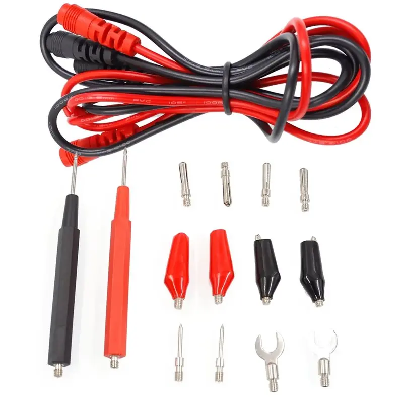 B62B-16PCS For Multimeter Test Lead Replacement Kit Test Wire Set+ Alligator Clips& Banana Plug Probes For Multimeters