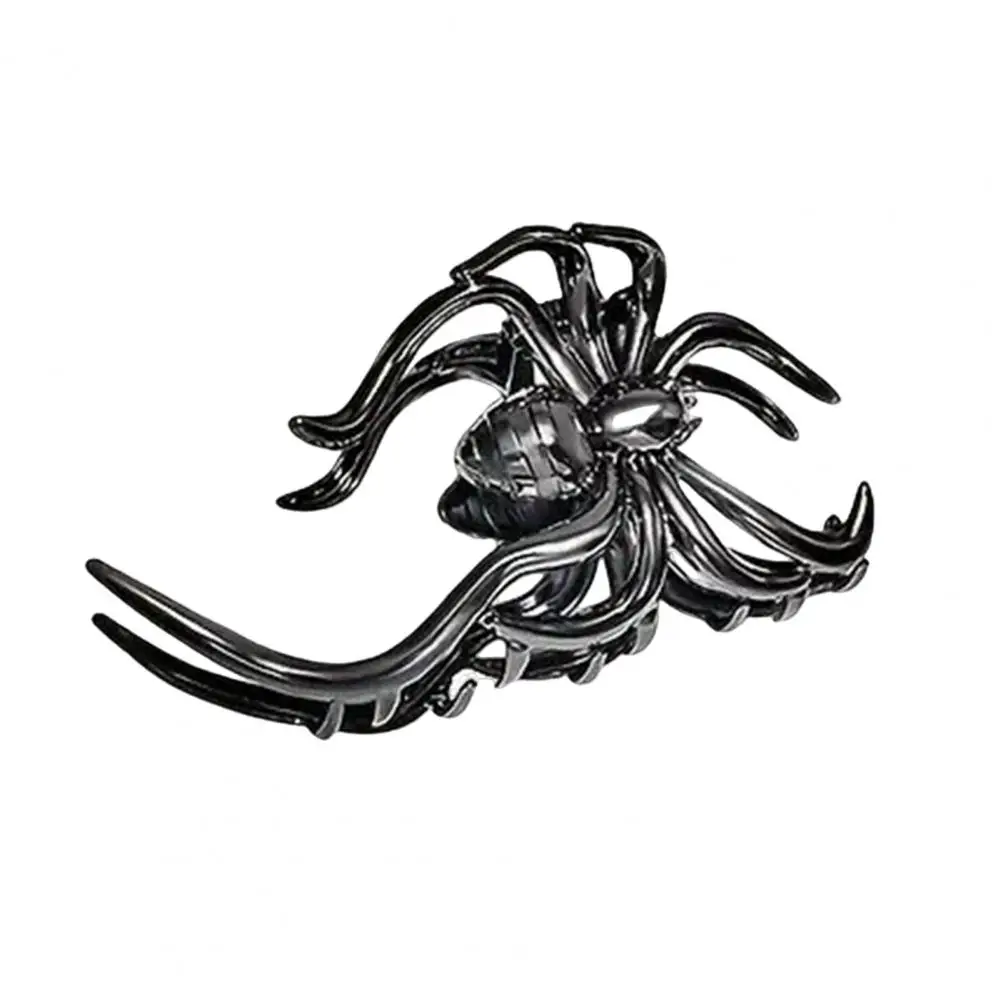 Sturdy Hair Claw Spooky Halloween Hair Claw with Bat Skull Spider Design Metal Secure Grip Back Head Hair Clip for Party Prom