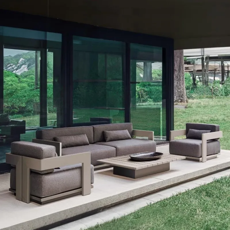 

Outdoor patio garden villa hotel waterproof sunscreen leisure aluminum alloy sofa furniture combination