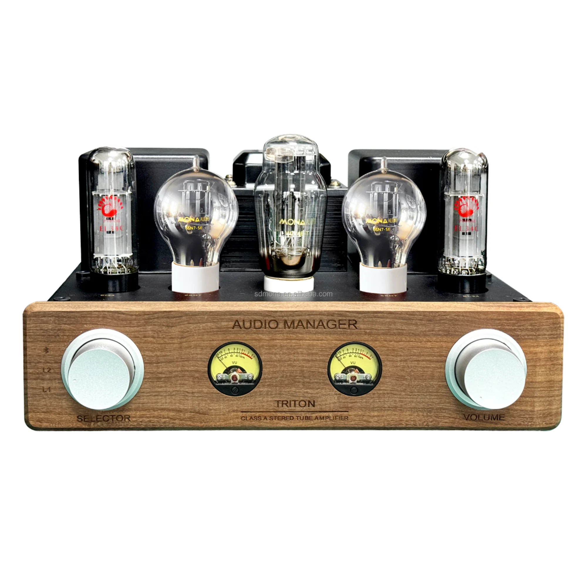MONA Upgraded EL34 Tube Amplifier Hand-Wired Pure Class 2.0 Channel Paired Aluminium Hi-Fi Bookshelf Speakers Home Enthusiast
