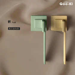 Goo-Ki Square Space Folding Bedroom Door Handle with Lock Minimalist Interior Door Handle Lock Cylinder Security Mute Door Lock