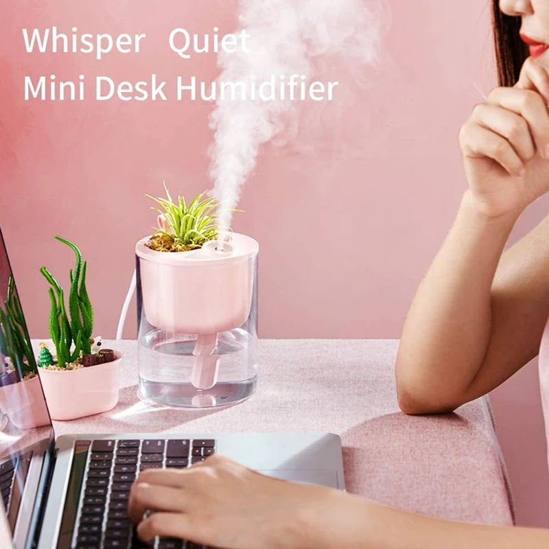 

Desk Humidifier, USB Cool Mist Humidifier, Quiet Ultrasonic Mini Humidifiers For Bedroom Home Office Car