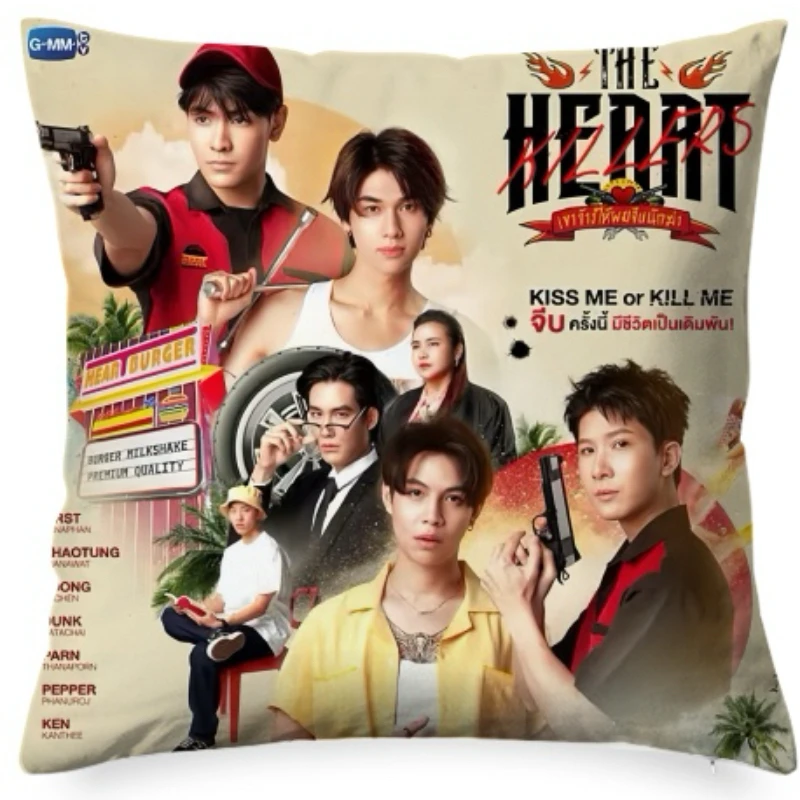 Firstkhaotung joongdunk HD Poster Double-sided Printing Pillowcase Thai TV The Heart Killers Drama Stills Decor Cushion Cover