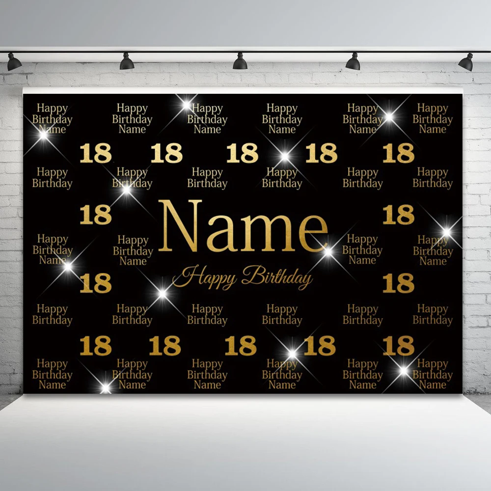 ゴールドブラック風船の写真の背景、幸せな誕生日のポスター、装飾バナー、写真の背景、スタジオアクセサリー、大人の誕生日パーティー