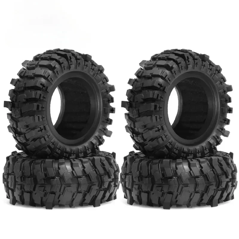 4 Uds 85mm 1,9 "Beadlock cubo de rueda de plástico y juego de neumáticos de goma suave para 1/10 coche trepador de control remoto Axial SCX10 Pro Capra Trxs TRX4 D90