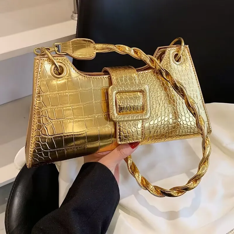 2024 New Classic Armpit Shoulder Bag French Golden Handbag Women Brand Bags Fashion Female Single Shoulder Bag Classic Clutches