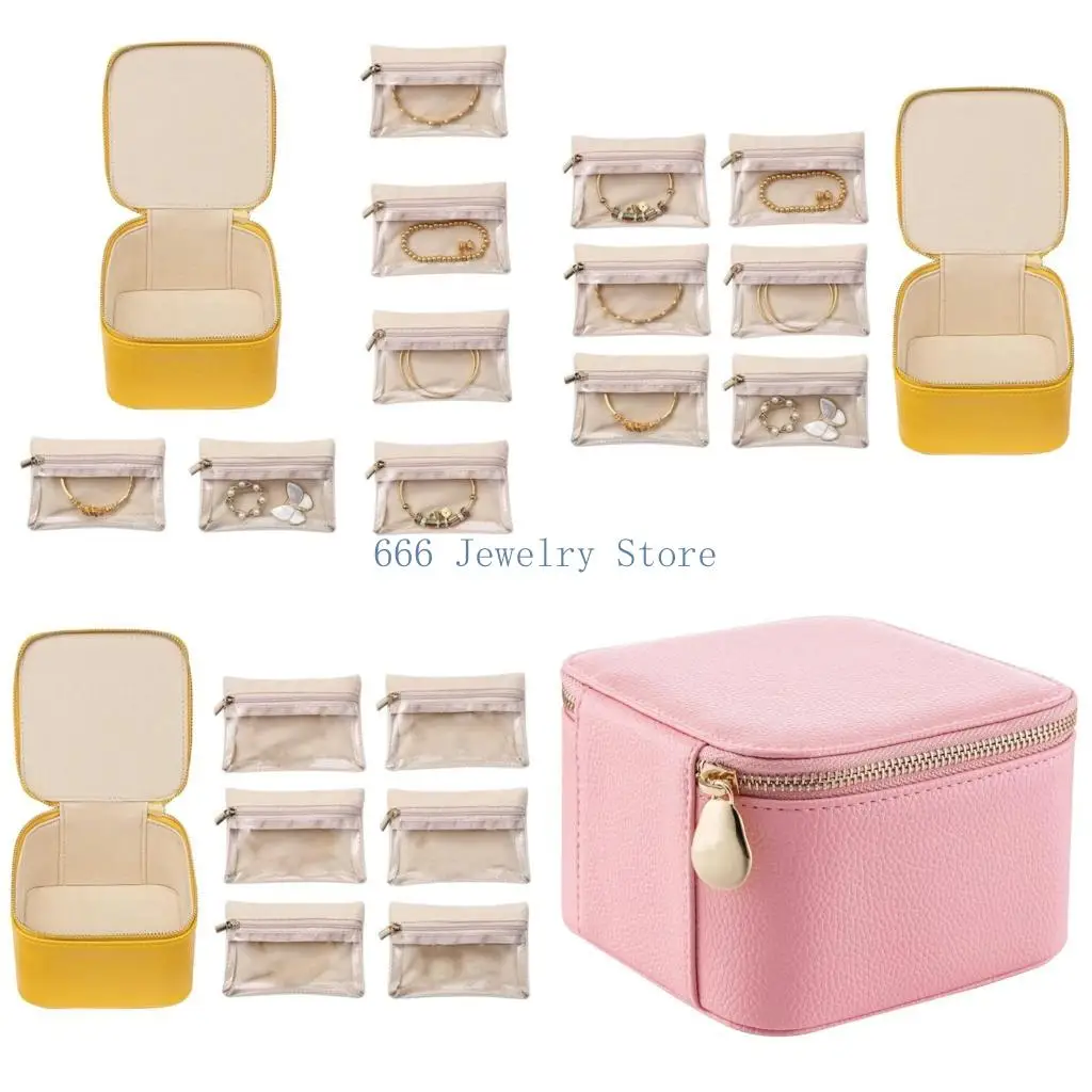 

F2TD Шкатулка для драгоценностей с отделением для органайзера для ювелирных изделий Нежный контейнер для ювелирных изделий